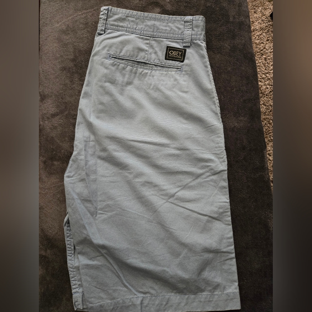 Obey -- chino shorts powder blue